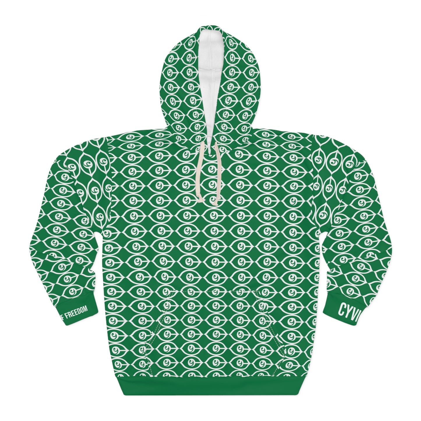 52 LAWS OF FREEDOM - LAW 26. LOVE IS THE ANSWER HOODIE. Unisex Pullover Hoodie - Green (AOP)