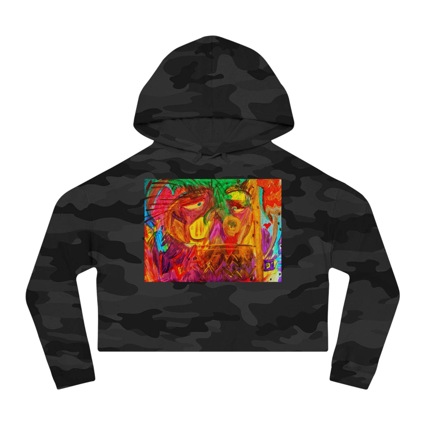 Family Paint Cropped Hooded Sweatshirt 3