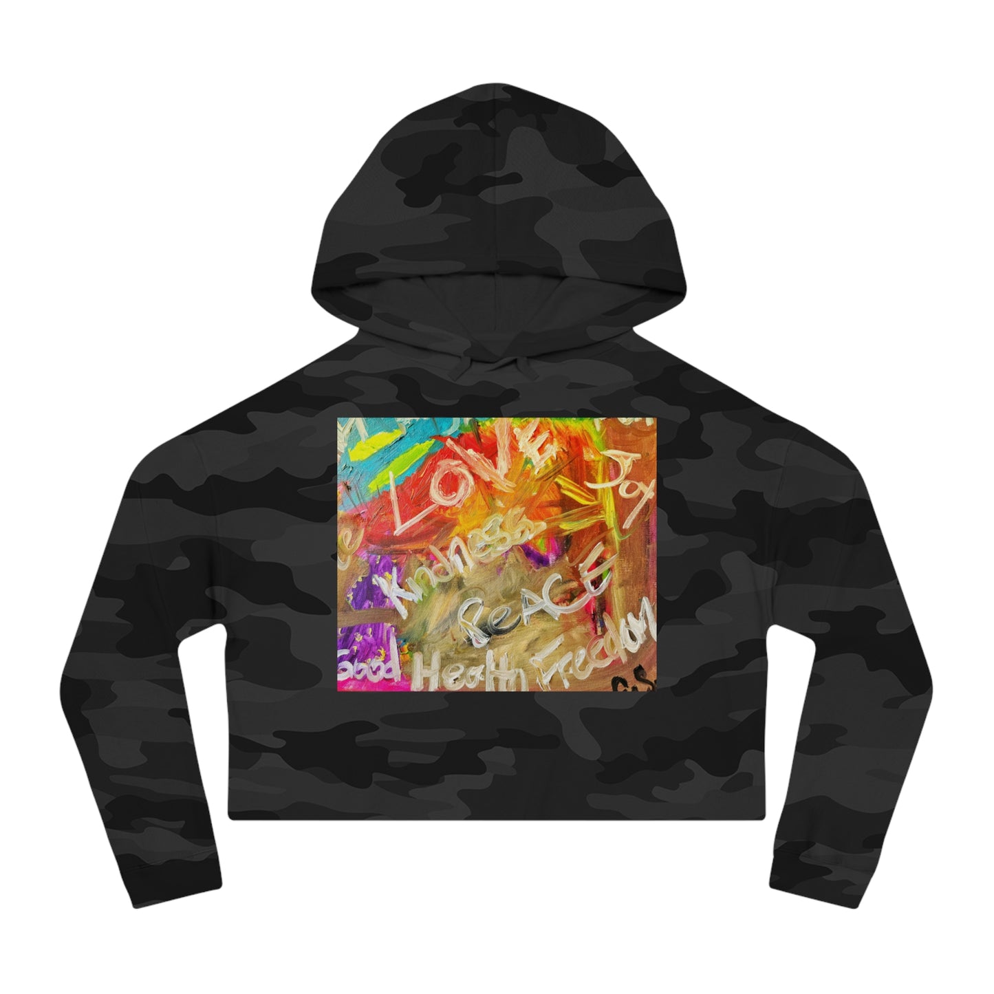 Family Paint Cropped Hooded Sweatshirt 2