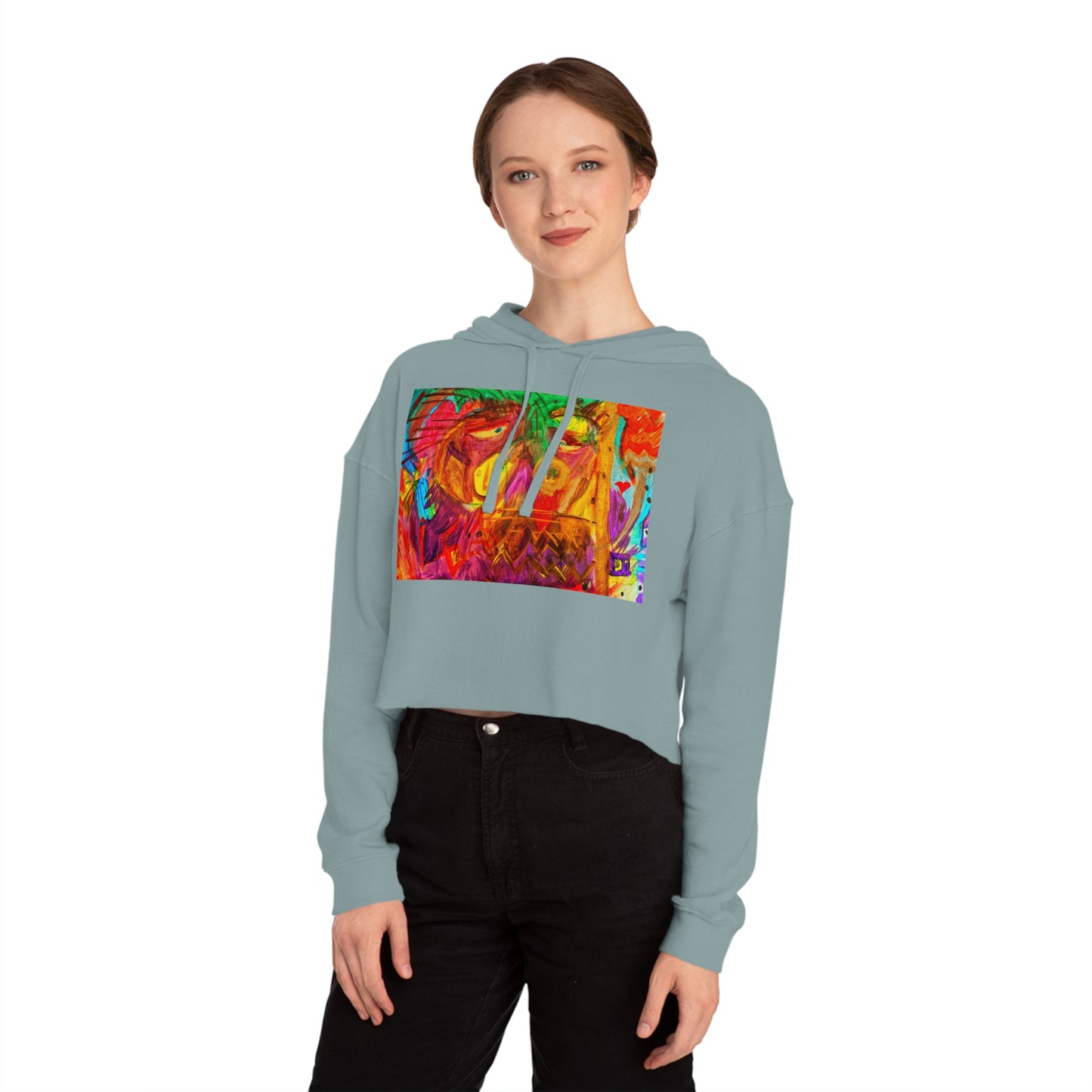 Family Paint Cropped Hooded Sweatshirt 3