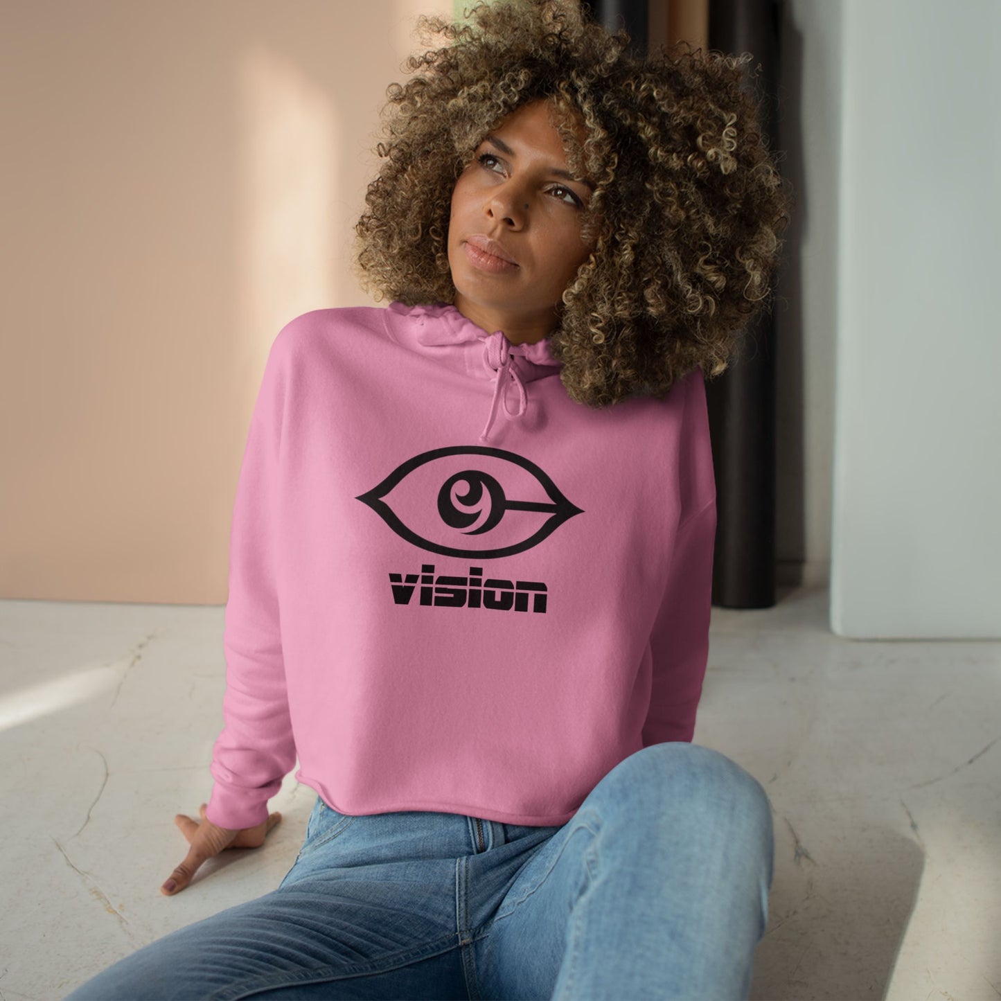 Cymarshall Law Crop Hoodie — Vision Logo Cropped Hoodie ("vision" Front, Cymarshall Law & FE Back)