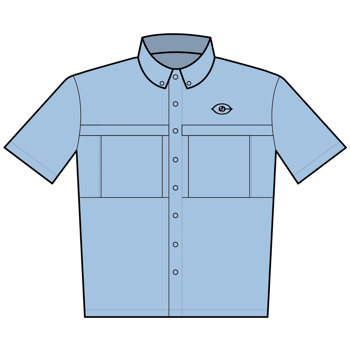 CyVision Embroidered UV Daybreak Short-Sleeve Shirt — Lightweight Button-Up with Chest Pockets