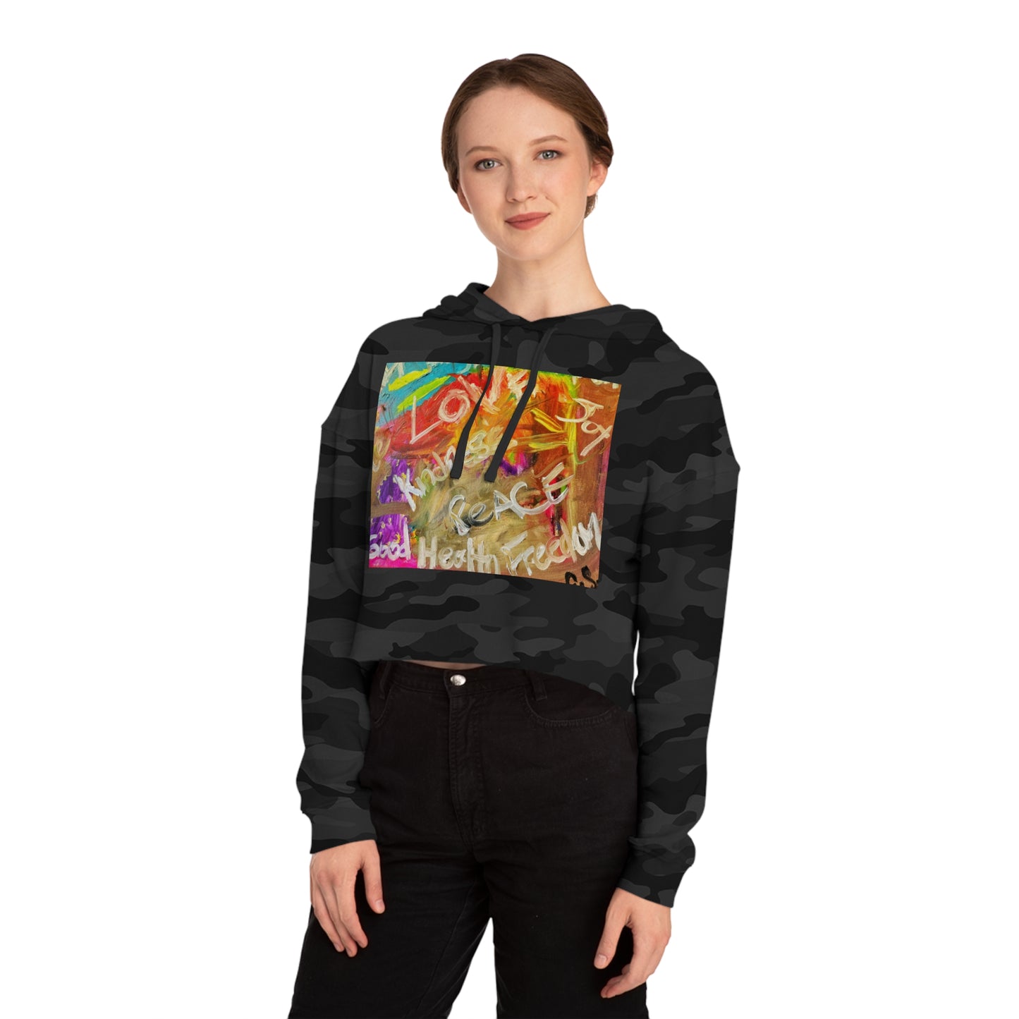 Family Paint Cropped Hooded Sweatshirt 2