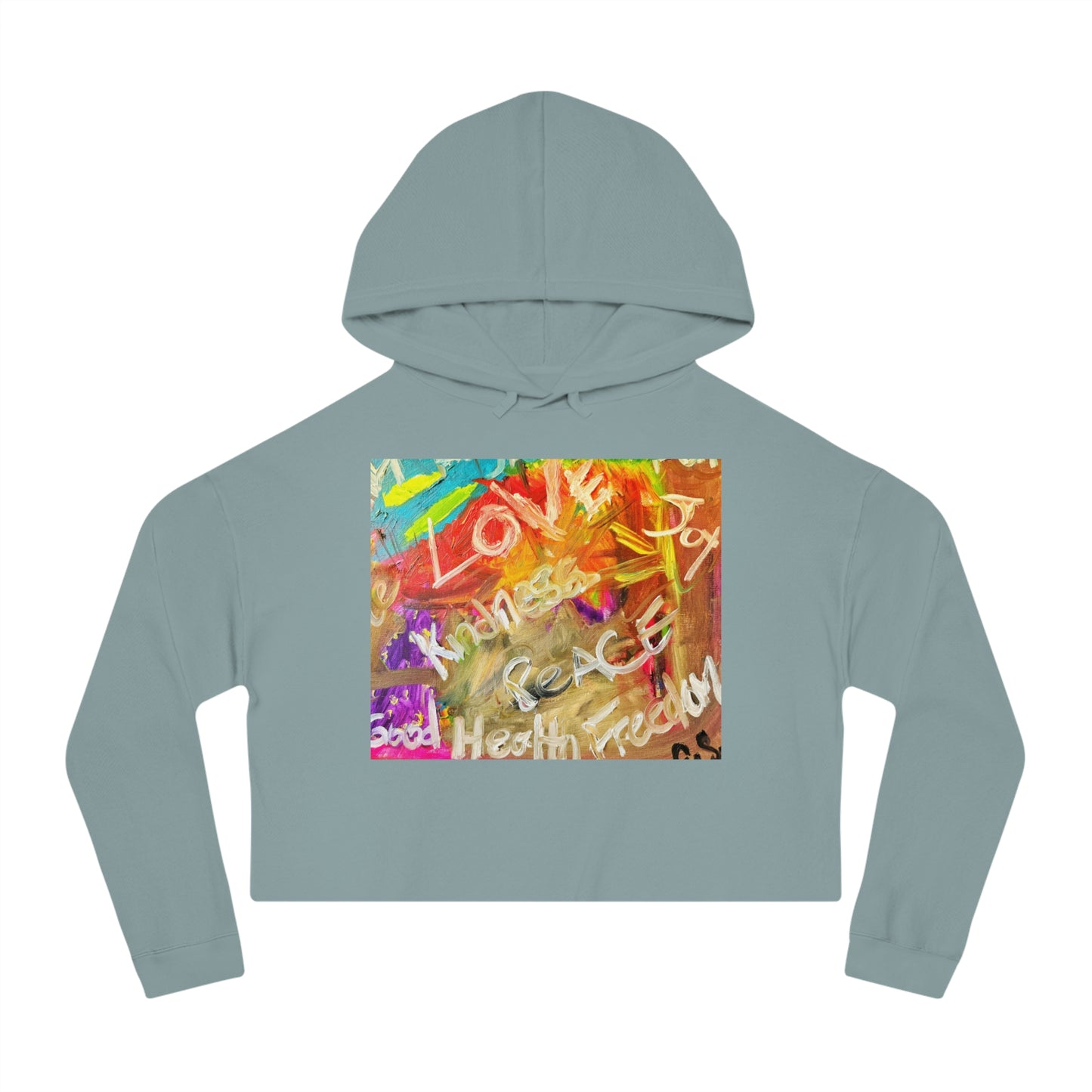 Family Paint Cropped Hooded Sweatshirt 2