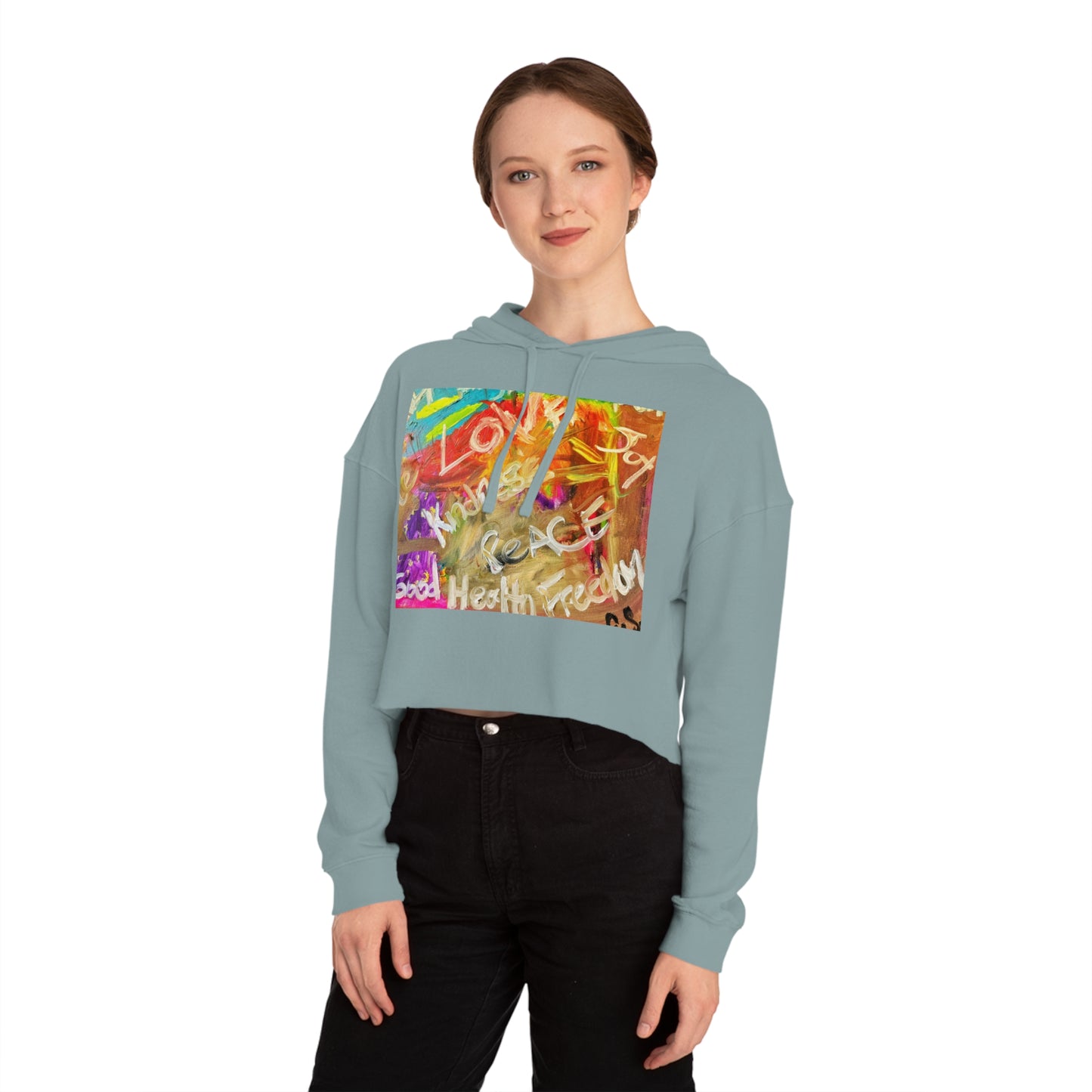Family Paint Cropped Hooded Sweatshirt 2