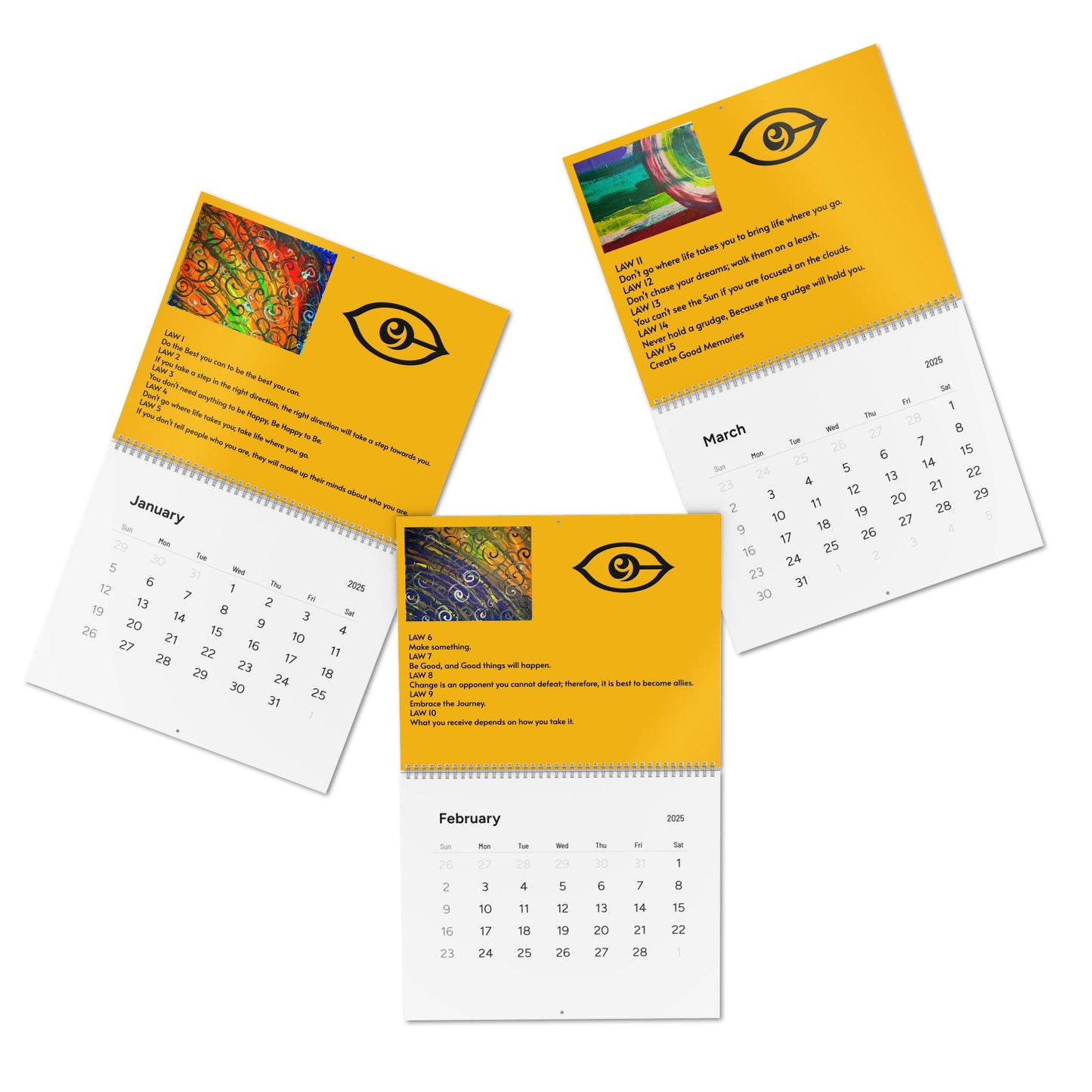52 Laws of Freedom: A Weekly Guide to Raw Self Expression and Mental Health Wall Calendar (2025)