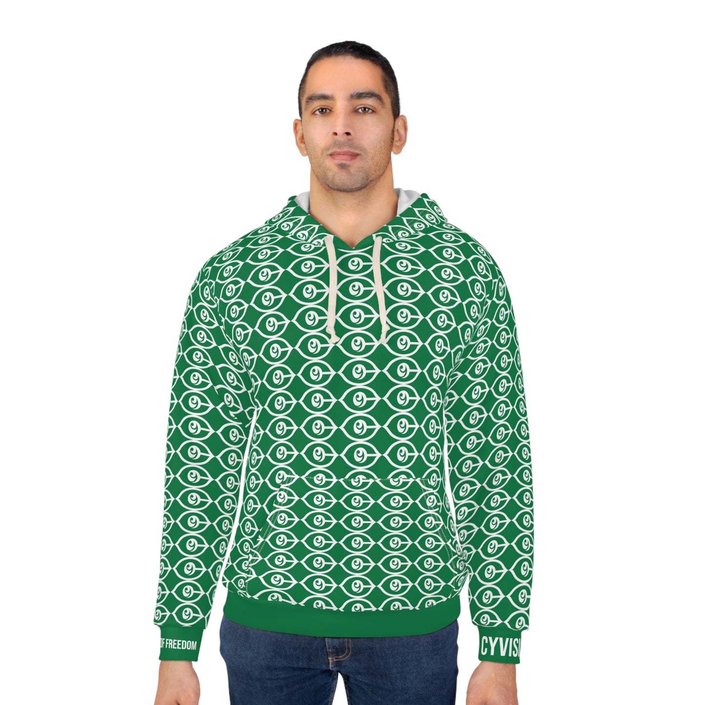 52 LAWS OF FREEDOM - LAW 26. LOVE IS THE ANSWER HOODIE. Unisex Pullover Hoodie - Green (AOP)