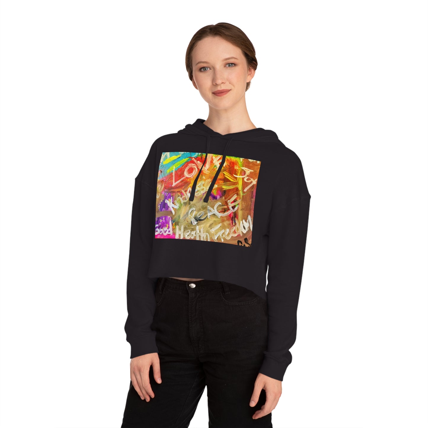 Family Paint Cropped Hooded Sweatshirt 2