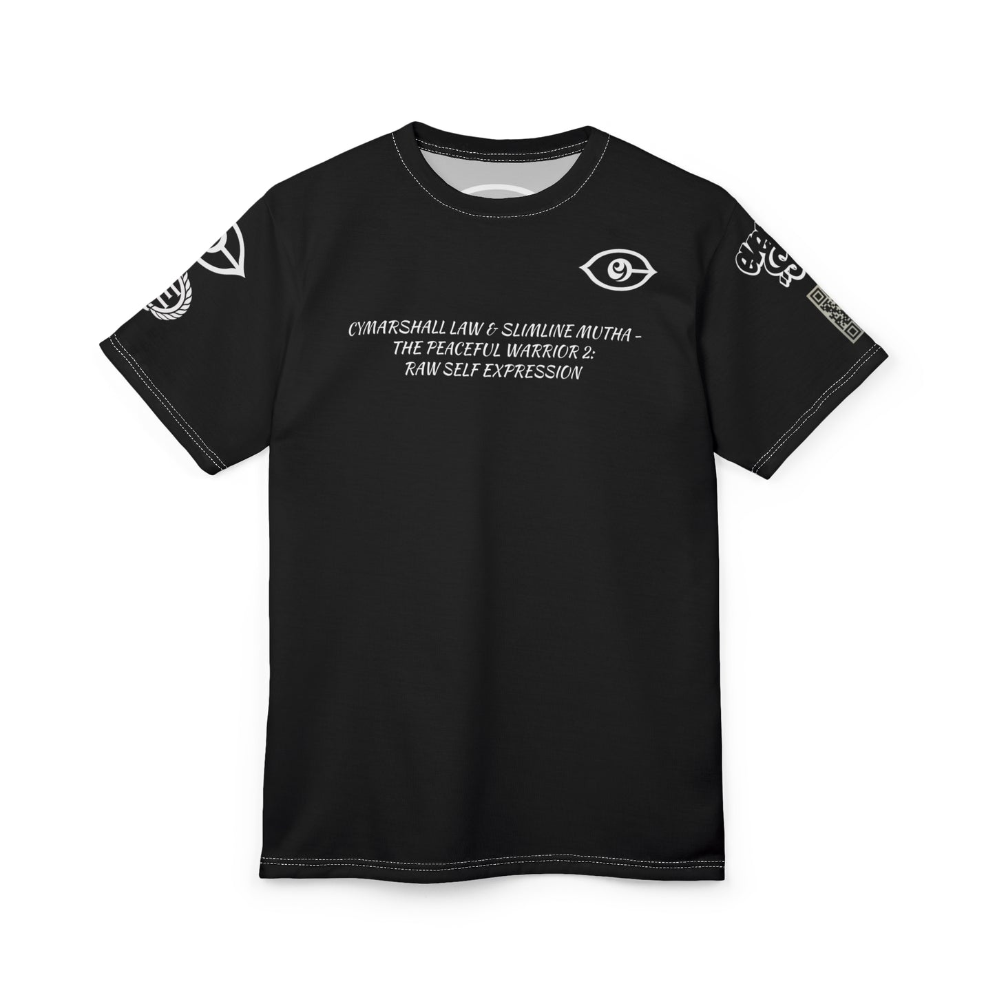 Cymarshall Law & Slimline Mutha - Unisex Cut & Sew Tee - Peaceful Warrior 2: Raw Self Expression Tshirt for Creative Souls
