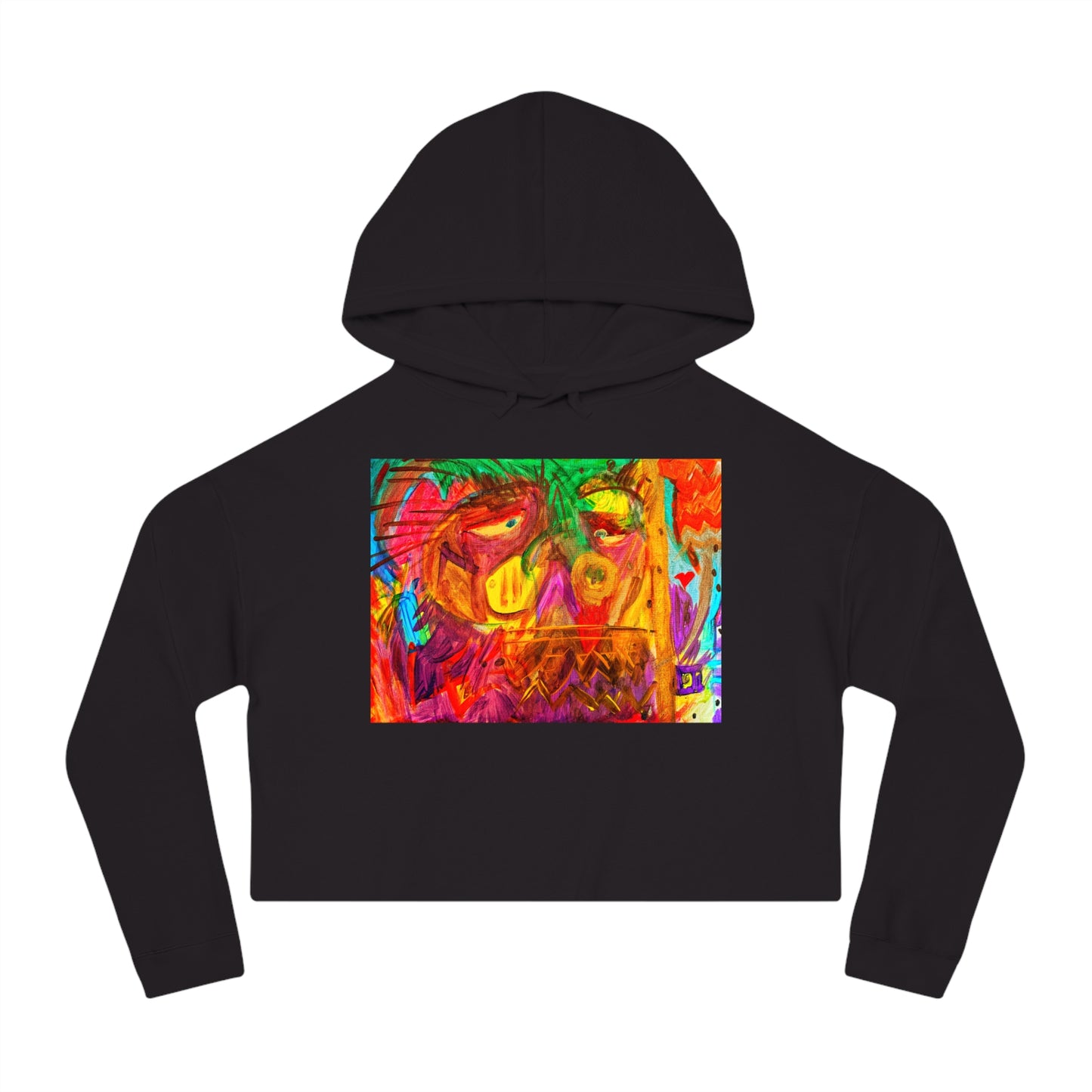 Family Paint Cropped Hooded Sweatshirt 3