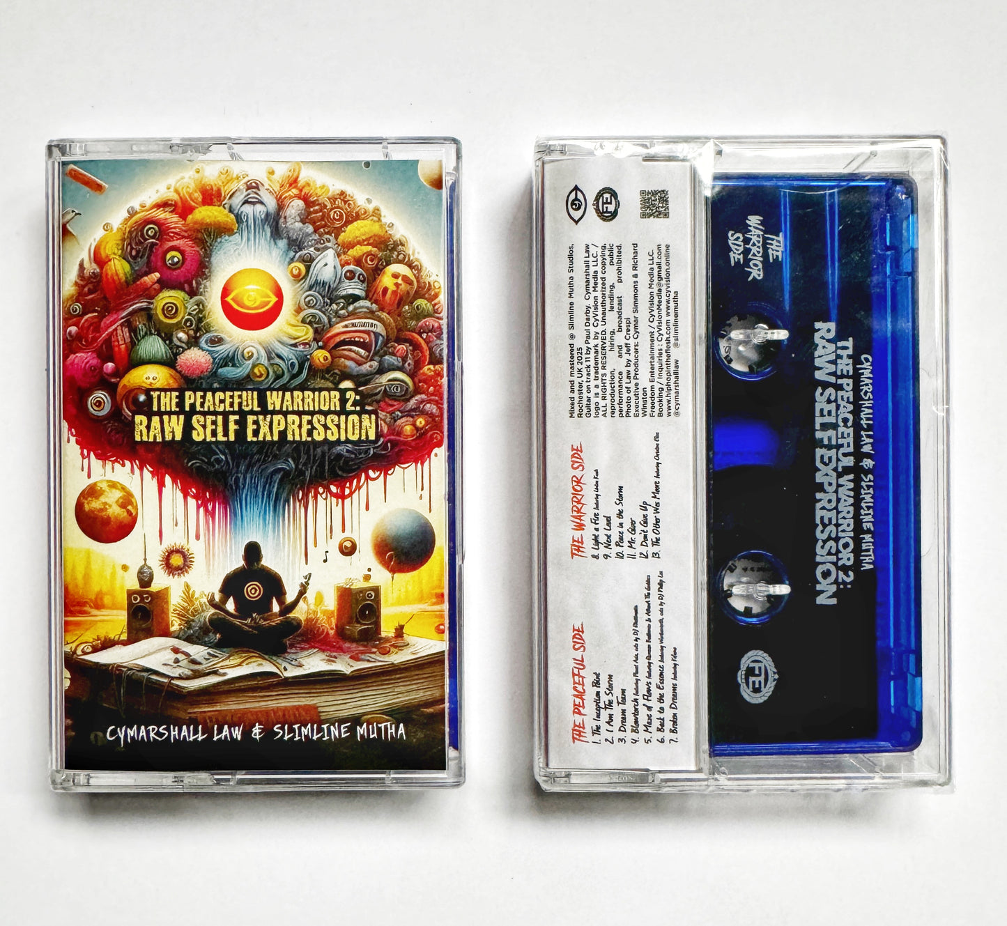 PRE-ORDER - Cymarshall Law & Slimline Mutha - The Peaceful Warrior 2: Raw Self Expression (BLUE TAPE CASSETTE))