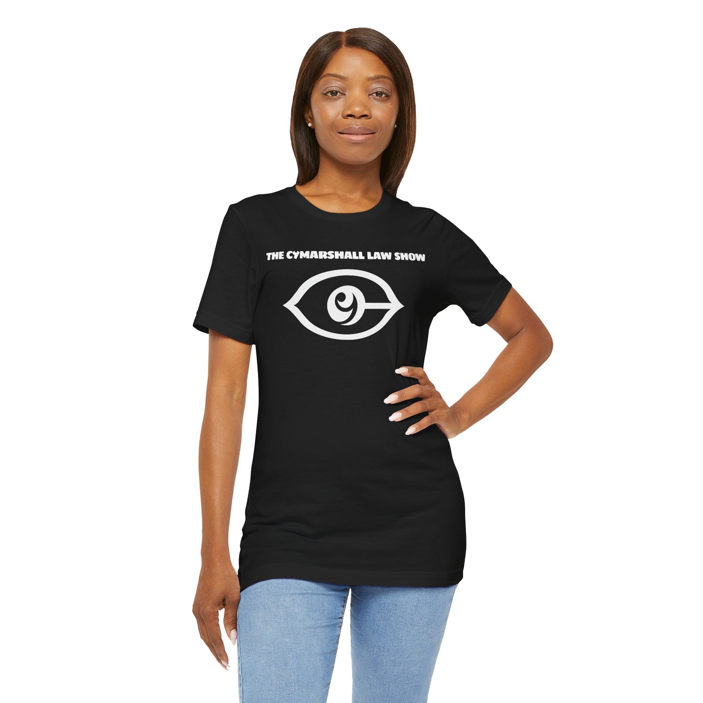 The Cymarshall Law Show - ( White Logo ) Unisex Jersey Short Sleeve Tee