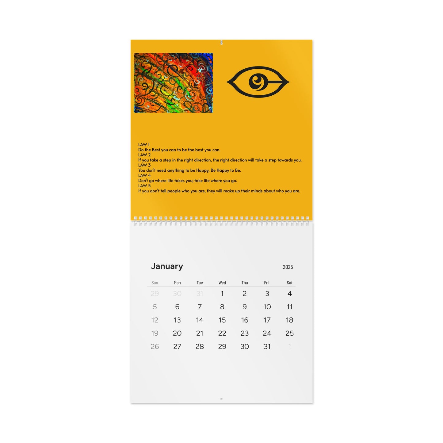 52 Laws of Freedom: A Weekly Guide to Raw Self Expression and Mental Health Wall Calendar (2025)