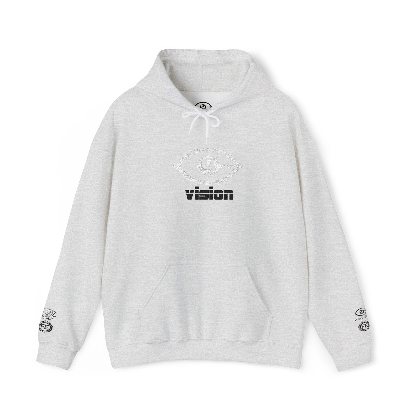 Embroidered Third Eye CyViSion Cymarshall Law Minimalist Hoodie — Small Eye Graphic Streetwear Hoodie