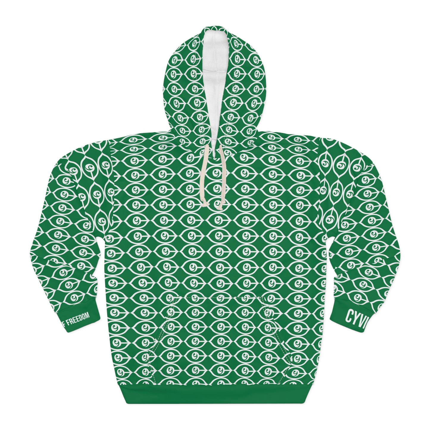 52 LAWS OF FREEDOM - LAW 26. LOVE IS THE ANSWER HOODIE. Unisex Pullover Hoodie -  Green (AOP)