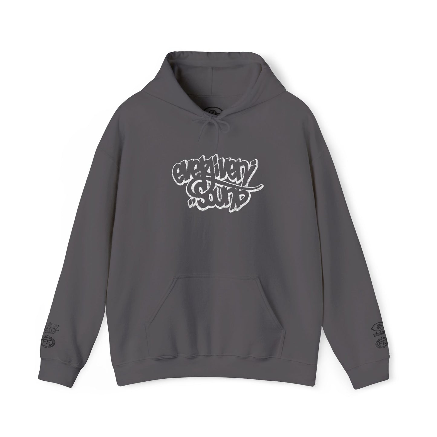 Everliven Sound Embroidery Graf Graphic Hoodie – Minimalist White Eye Design Hooded Sweatshirt