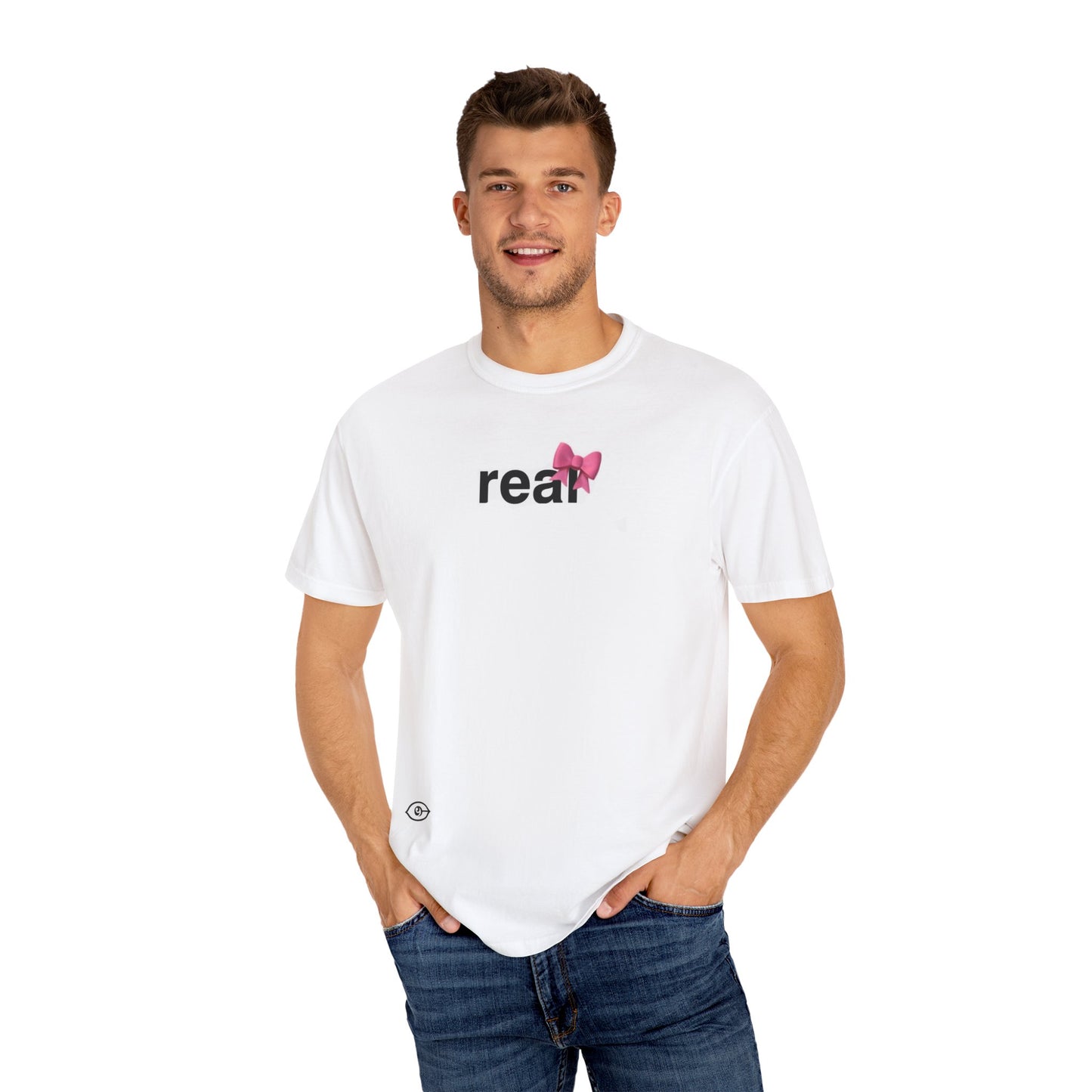 Real with the Pink Bow - Unisex Garment-Dyed T-shirt