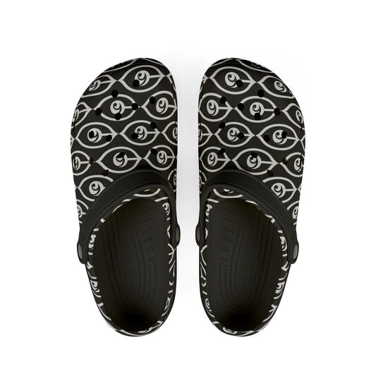 Cymarsh CyVision Clog Shoes — Black & White Comfort Clogs