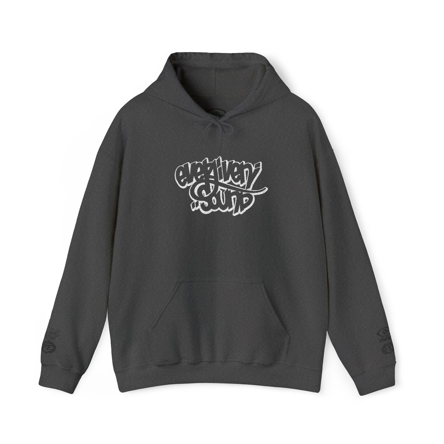Everliven Sound Embroidery Graf Graphic Hoodie – Minimalist White Eye Design Hooded Sweatshirt
