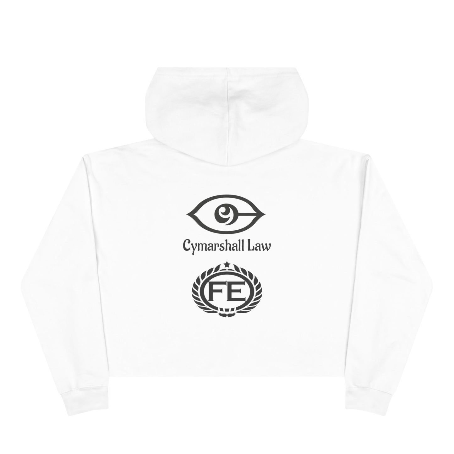 Cymarshall Law Crop Hoodie — Vision Logo Cropped Hoodie ("vision" Front, Cymarshall Law & FE Back)