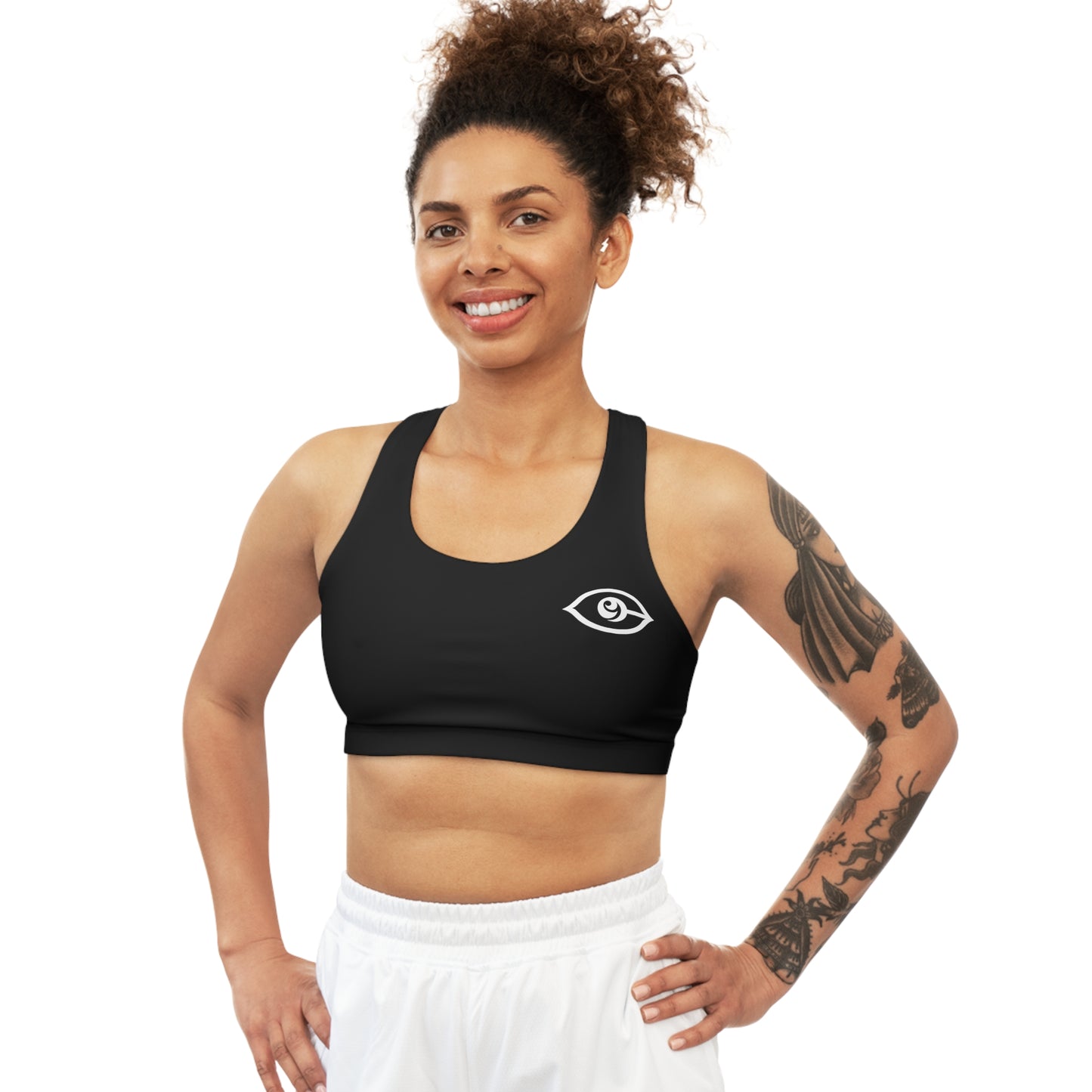 CyVision Black Seamless Sports Bra (AOP)