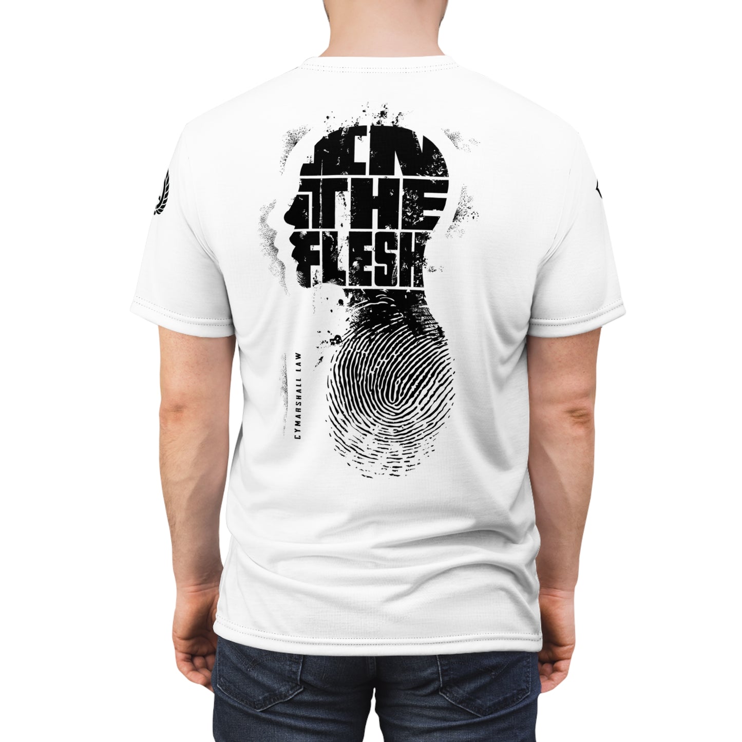 I AM HIP HOP IN THE FLESH - (White/Black) Unisex Cut & Sew Tee (AOP)