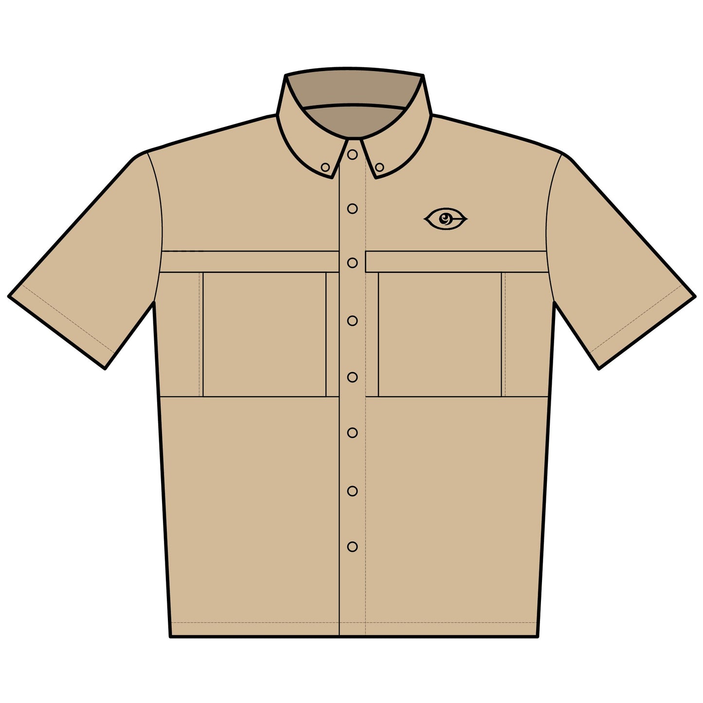 CyVision Embroidered UV Daybreak Short-Sleeve Shirt — Lightweight Button-Up with Chest Pockets