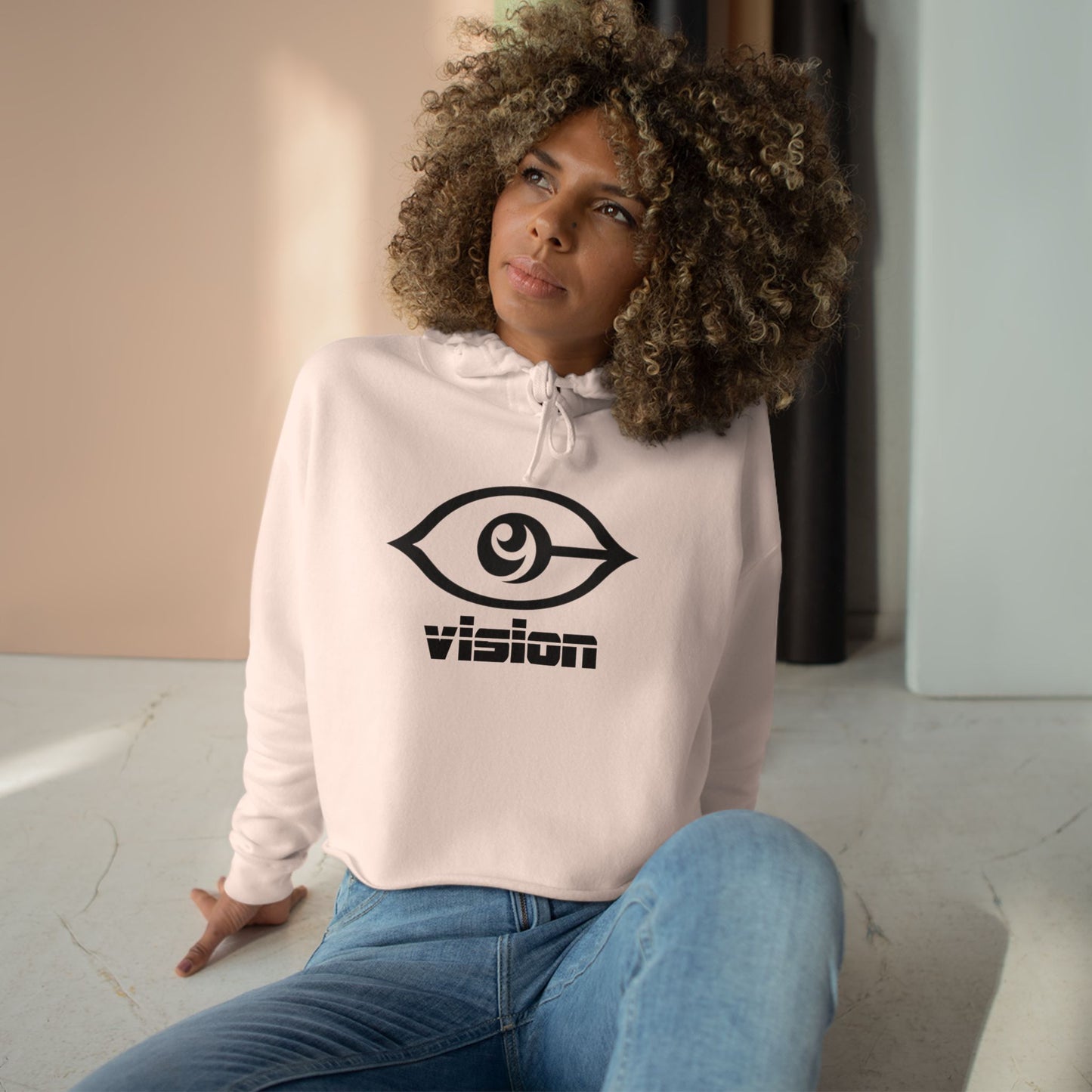 Cymarshall Law Crop Hoodie — Vision Logo Cropped Hoodie ("vision" Front, Cymarshall Law & FE Back)