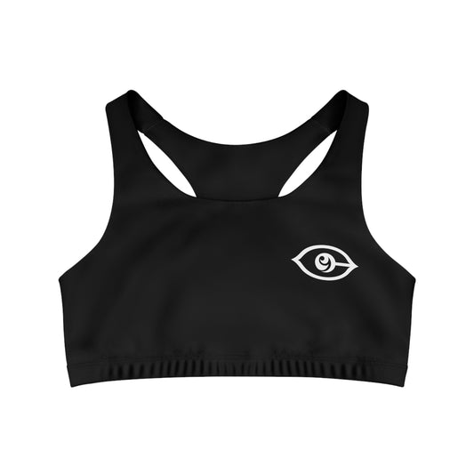 CyVision Black Seamless Sports Bra (AOP)