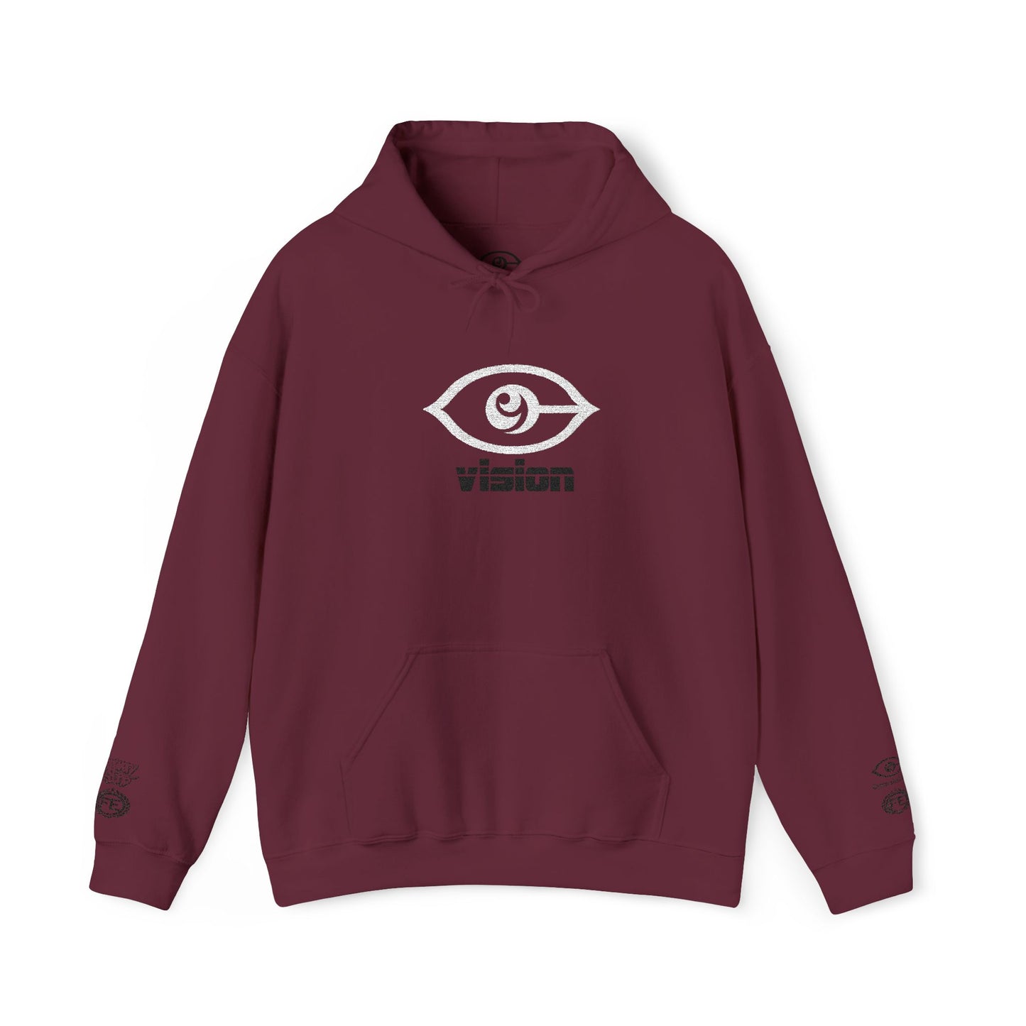 Embroidered Third Eye CyViSion Cymarshall Law Minimalist Hoodie — Small Eye Graphic Streetwear Hoodie