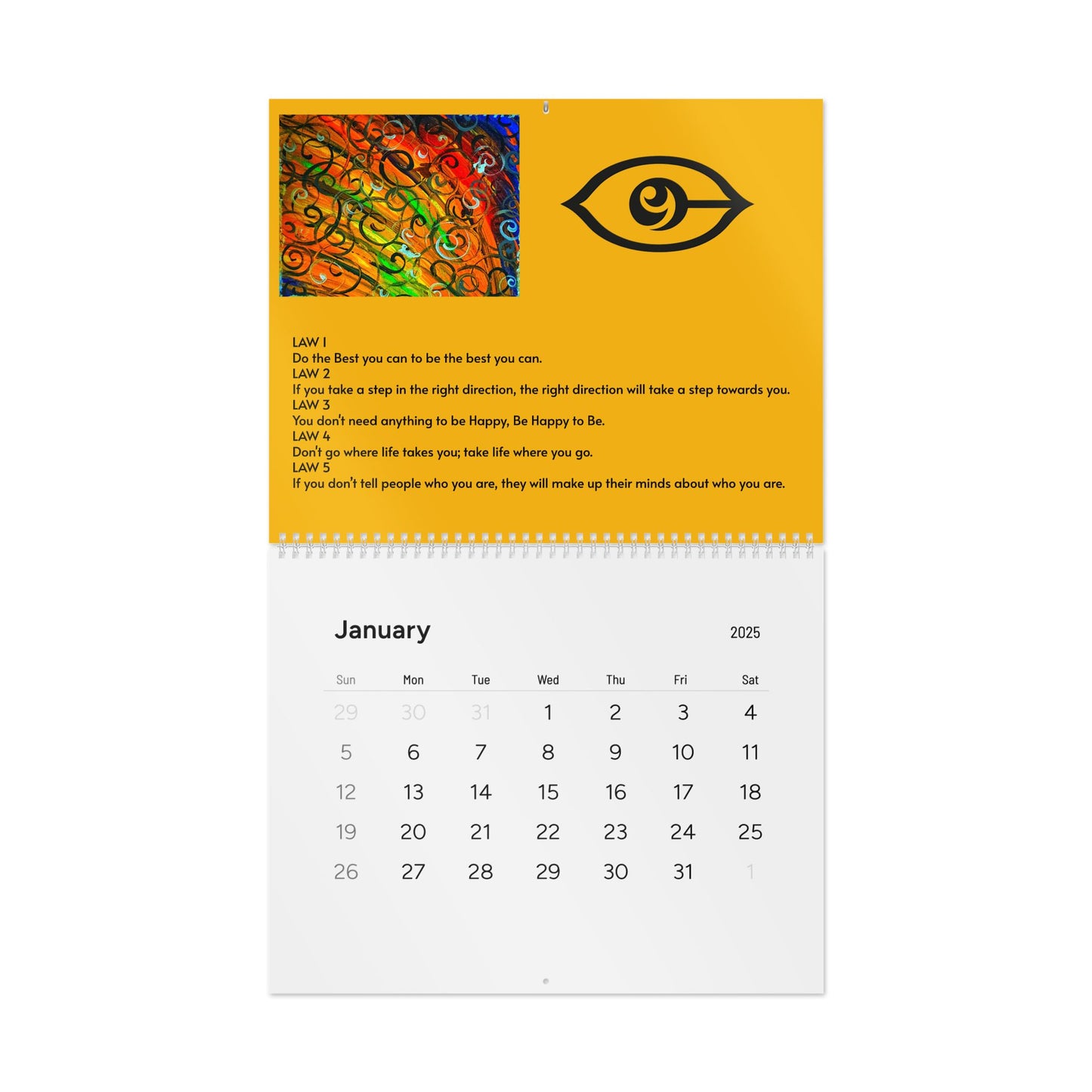 52 Laws of Freedom: A Weekly Guide to Raw Self Expression and Mental Health Wall Calendar (2025)