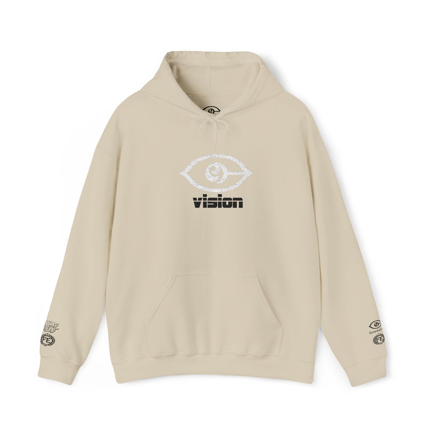 Embroidered Third Eye CyViSion Cymarshall Law Minimalist Hoodie — Small Eye Graphic Streetwear Hoodie