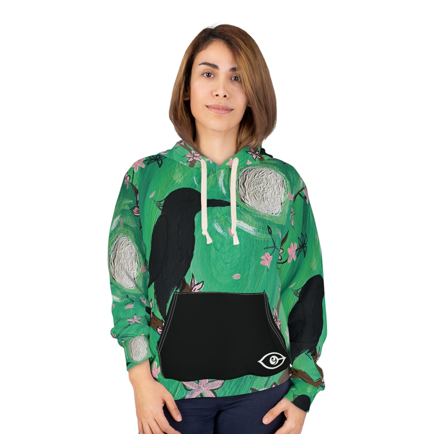 NyVision Black Bird 1 - Unisex Pullover Hoodie (AOP)