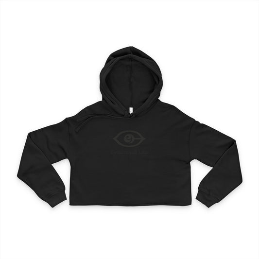 Cymarshall Law Women's Cropped Hoodie with Eye Graphic, Trendy Streetwear Sweatshirt, Stylish Crop Top for Casual Outfits, Gift for Her, Everyday Fashion