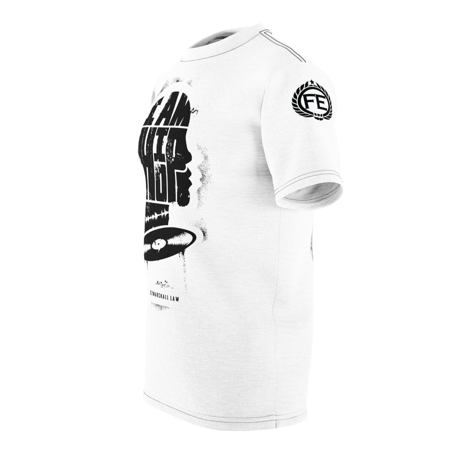 I AM HIP HOP IN THE FLESH - (White/Black) Unisex Cut & Sew Tee (AOP)