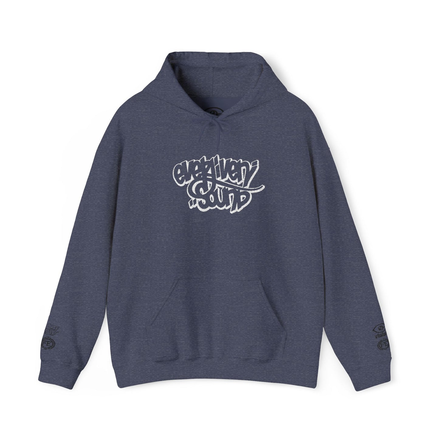 Everliven Sound Embroidery Graf Graphic Hoodie – Minimalist White Eye Design Hooded Sweatshirt