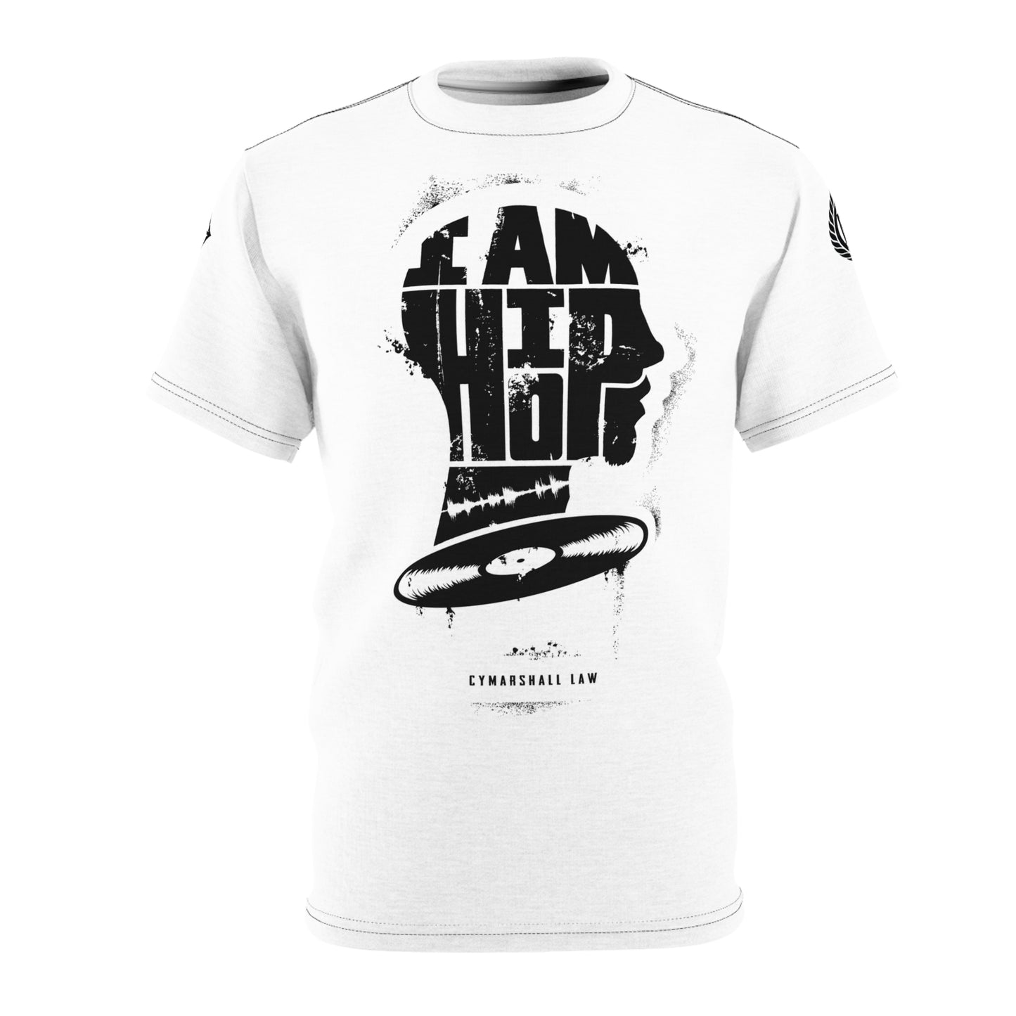 I AM HIP HOP IN THE FLESH - (White/Black) Unisex Cut & Sew Tee (AOP)