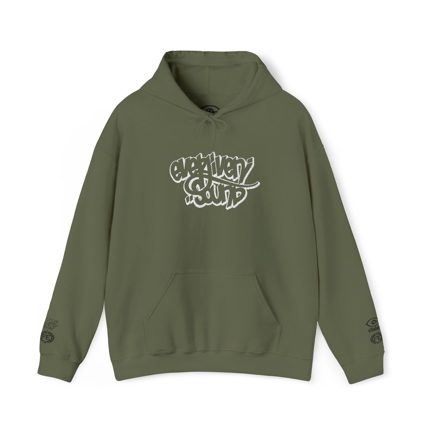 Everliven Sound Embroidery Graf Graphic Hoodie – Minimalist White Eye Design Hooded Sweatshirt