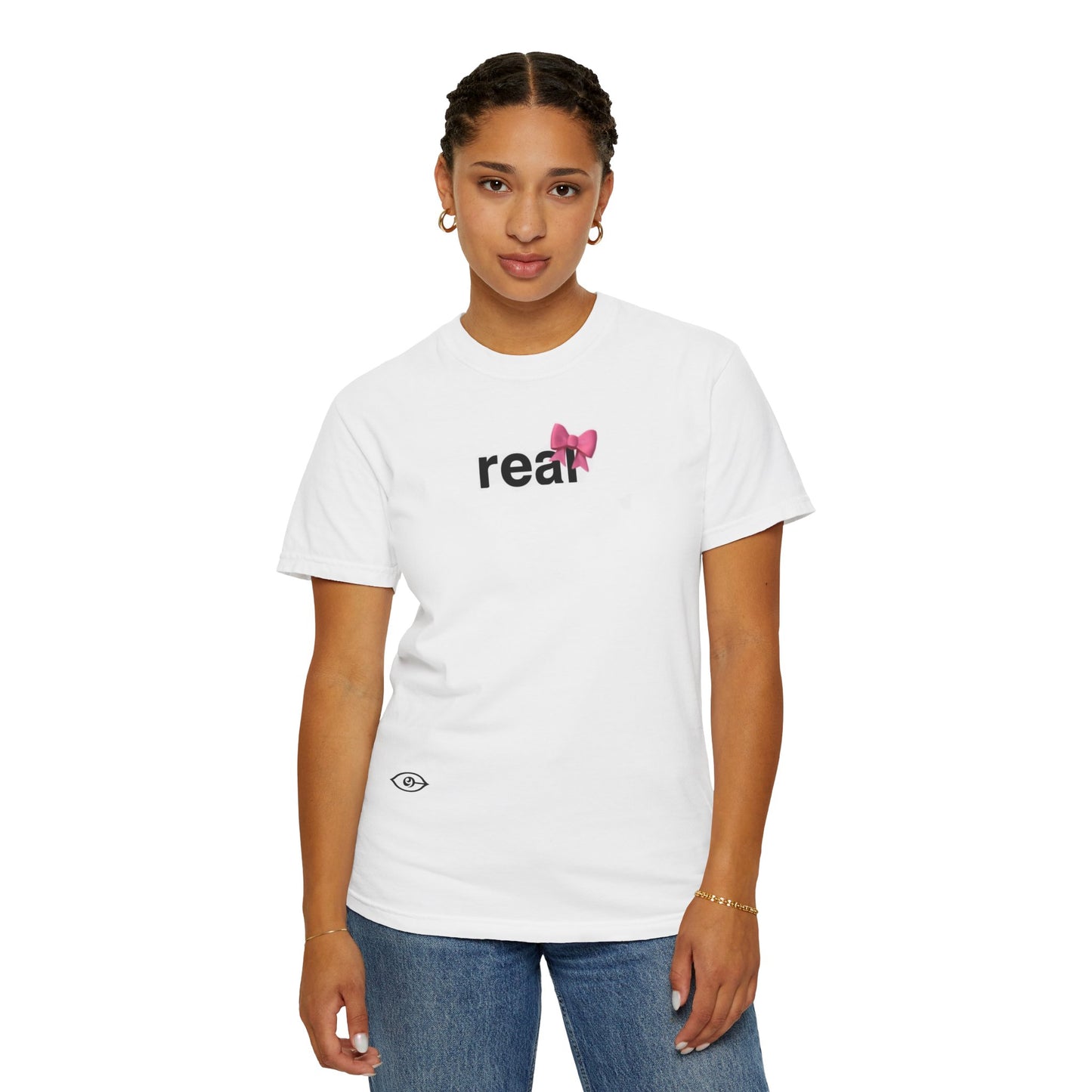 Real with the Pink Bow - Unisex Garment-Dyed T-shirt