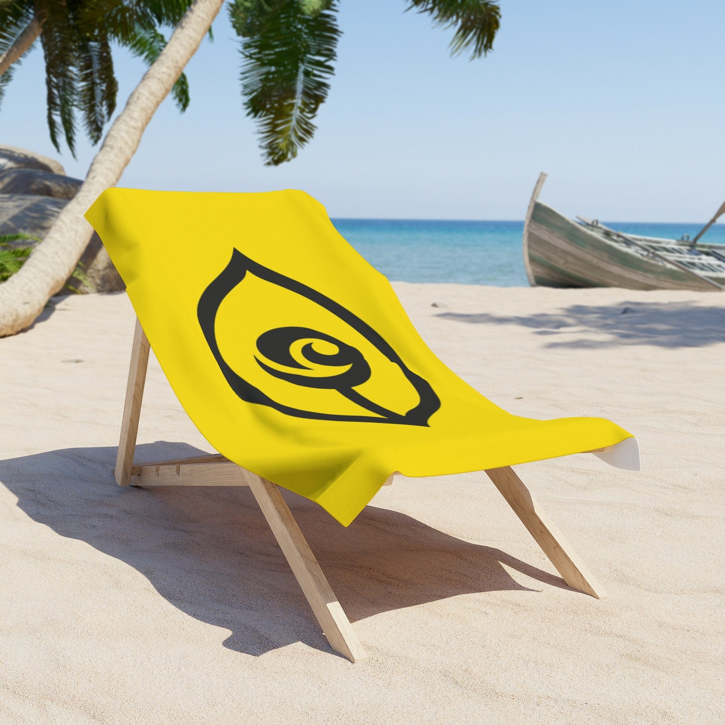 Beach Towel - Bold Yellow Cy Logo Beach Towel