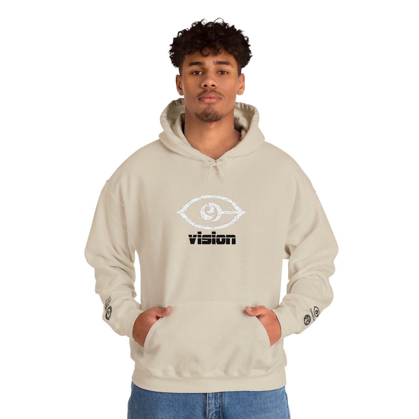 Embroidered Third Eye CyViSion Cymarshall Law Minimalist Hoodie — Small Eye Graphic Streetwear Hoodie