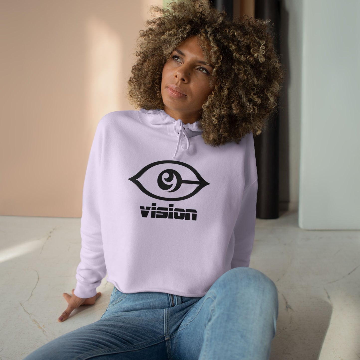 Cymarshall Law Crop Hoodie — Vision Logo Cropped Hoodie ("vision" Front, Cymarshall Law & FE Back)